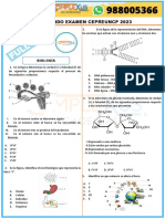 Fijas Segundo Examen Cepreuncp 2023: Biología