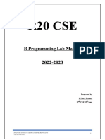 R20 Cse: R Programming Lab Manual