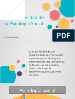 La Especificidad de La Psicología Social