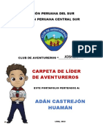 Carpeta de Líder de AVENTUREROS-ADÁN CASTREJÓN