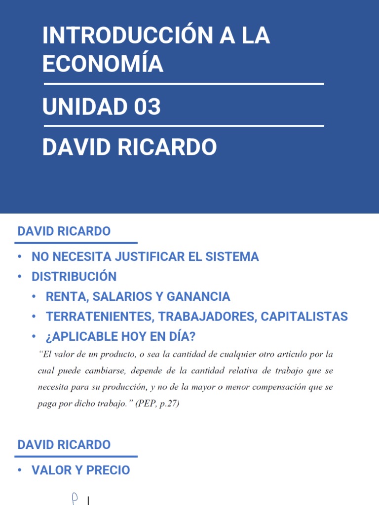David Ricardo | PDF | Salario | Costo de producción Teoría del valor