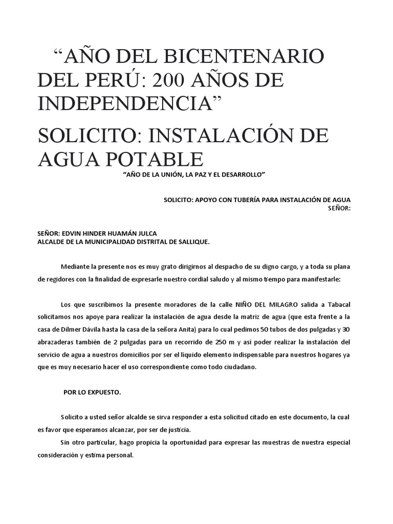 Solicitud agua pdf