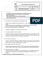 Atividade de Pesquisa Comp. Organizacional