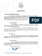 Unidade 4: O Mundo Ético.: 1. Juízos de Realidade e de Valor