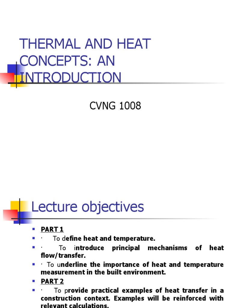 Introduction to Thermal and Heat Concepts | PDF | Heat Transfer | Heat