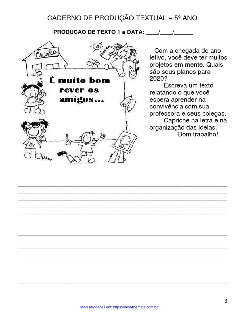 Cederno de Produção Textual 5 Ano - 230217 - 065138 | PDF