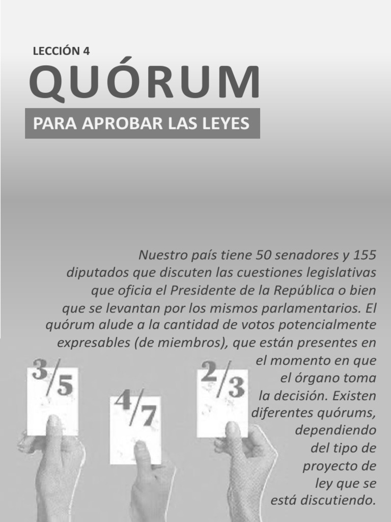 Quórum para Aprobar Leyes en Chile | PDF | Quórum | Gobierno
