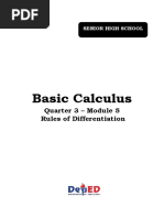 Basic Calculus: Quarter 3 - Module 5 Rules of Differentiation