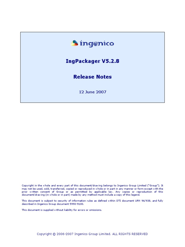 IngPackager - Release Notes | PDF