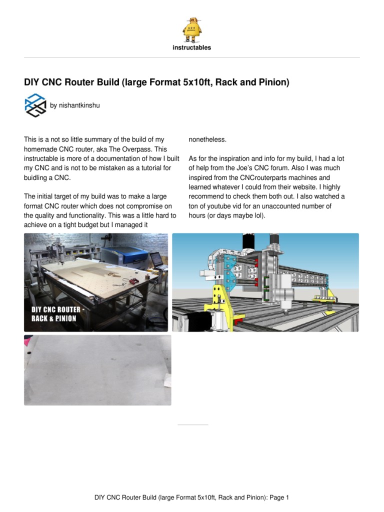 DIY CNC Router Build Large Format 5x10ft Rack and | PDF
