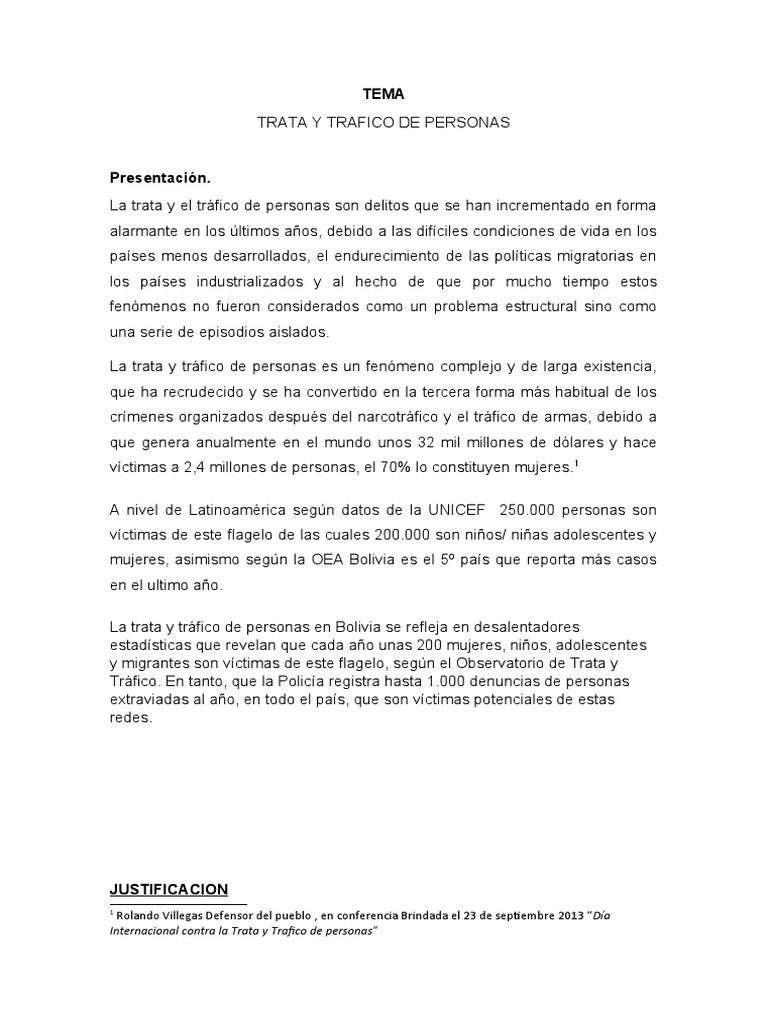 Trata y Trafico de Personas | PDF | Trata de personas | Conocimiento