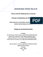 Salud Mental de Los Universitarios Durante La Modalidad Virtual en Tiempos de Covid-19 - Grupo 2