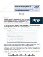 Calendário de avaliações on-line de disciplinas do NEAD