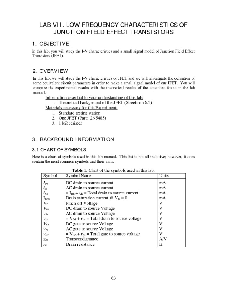 JFET Characteristics | PDF | Field Effect Transistor | P–N Junction