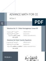 Advance Math For Ce: Quiz 1