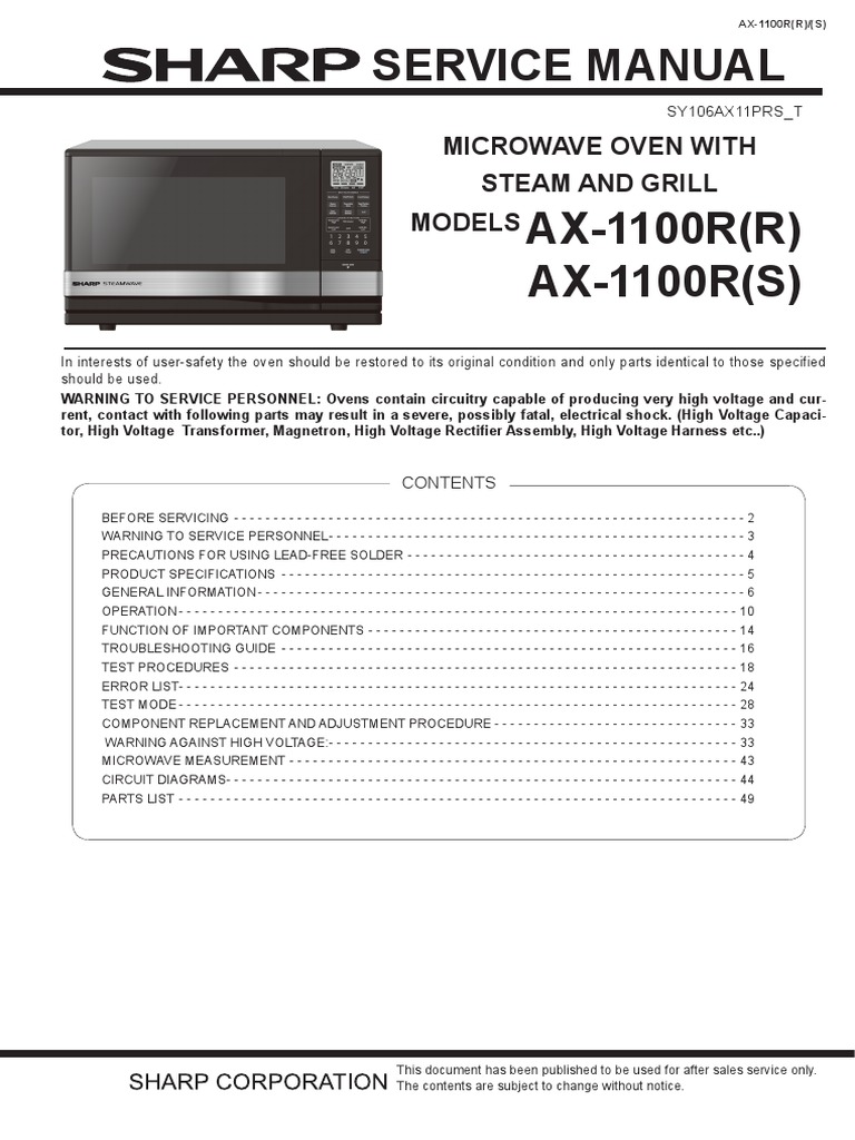 Sharp Ax-1100r | PDF | Technology & Engineering