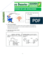 Actividades de Analogias para Segundo de Secundaria