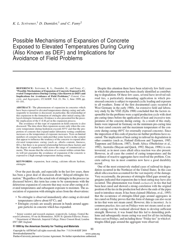 1999 Possible Mechanisms of Expansion of Concrete | PDF | Cement | Concrete