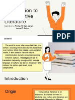 Introduction To Comparative Literature: Junnel P. Qui As