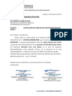 Carta N°082-2022/CONSORCIO PACHITEA SEÑOR (A) : Ing. Bertha Campos Rios