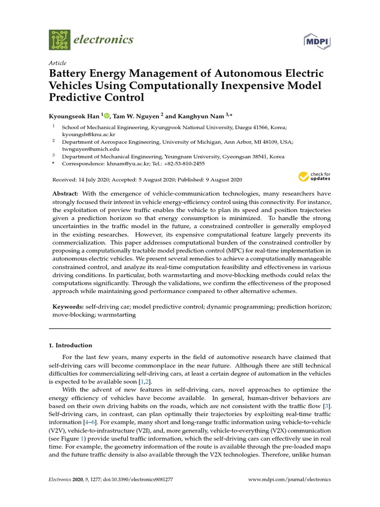 Battery Management for Autonomous EVs | PDF | Mathematical Optimization ...