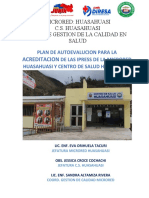 Acreditacion: Microred: Huasahuasi C.S. Huasahuasi Area de Gestion de La Calidad en Salud