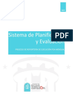 Sistema de Planificación y Evaluación: Proceso de Reportería de Ejecución Poa Mensual