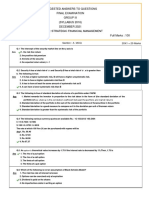 Strategic Financial Management Final Exam Suggested Answers