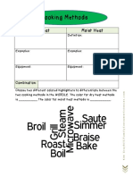 Cooking Methods Graphic Organizer