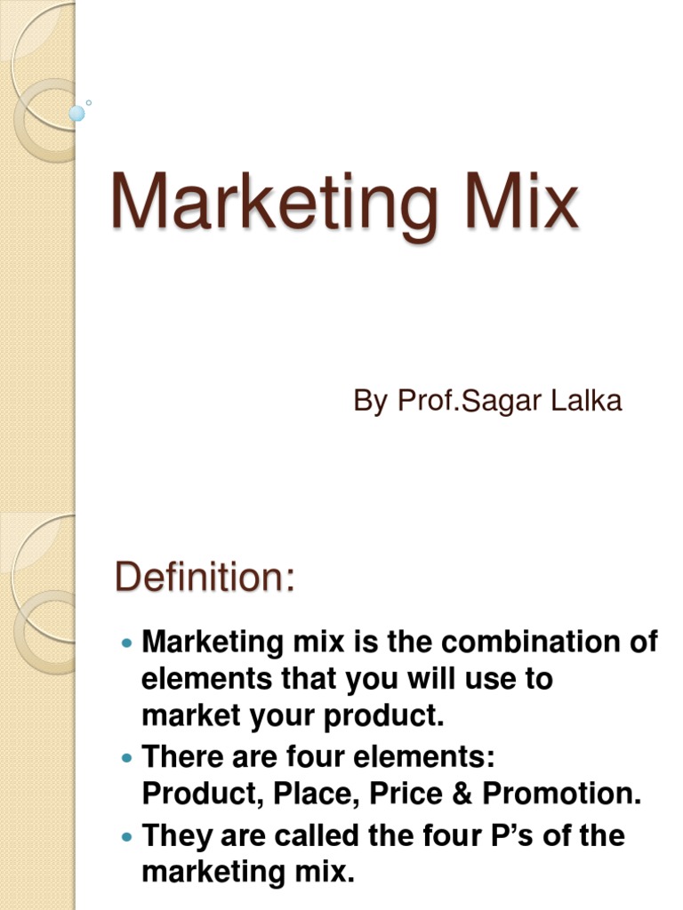 Understanding the Marketing Mix Elements | PDF | Marketing | Promotion ...
