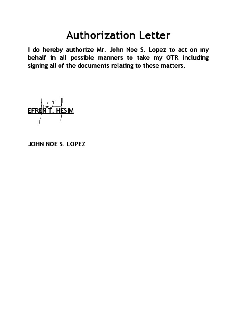 Authorization Letter PDF