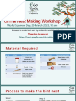Online Nest Making Workshop: World Sparrow Day, 20 March 2023, 10 Am