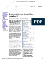 Events To Follow The Death of Pope John Paul II - Apr 4, 2005