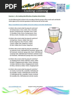 ESL Cooking Listening Worksheet