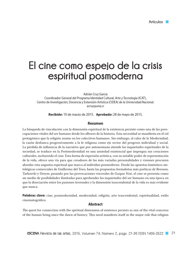El cine y la crisis espiritual posmoderna | PDF | Modernidad | Renacimiento