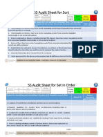 5S Audit Sheet For Sort: Introduction To Lean Construction: Module 1 - Lean Basics - Session 09 - 5S: Case Studies