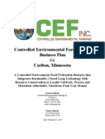 Controlled Environmental Farming Inc. Business Plan Carlton, Minnesota