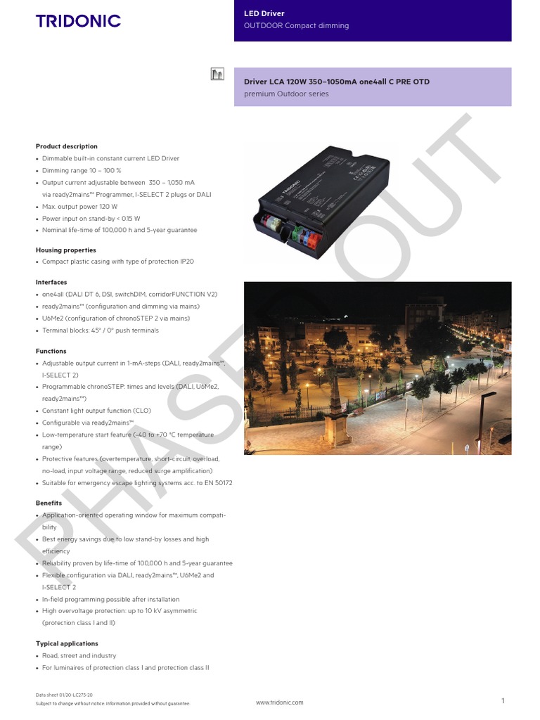 TALEXXdriver LCA 120W 350-1050ma One4all C PRE OTD en | PDF | Mains ...
