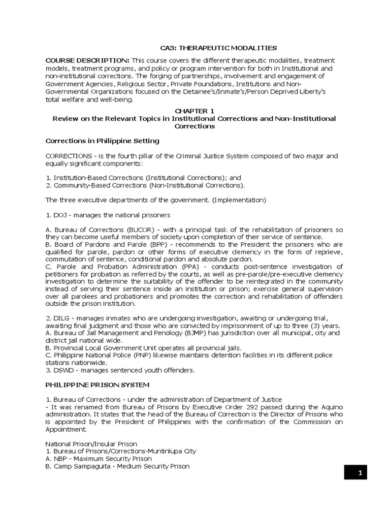 Therapeutic Modalities | PDF | Pardon | Prison