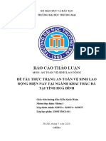 Báo Cáo Thảo Luận: Đề Tài: Thực Trạng An Toàn Vệ Sinh Lao Động Hiện Nay Tại Ngành Khai Thác Đá Tại Tỉnh Hoà Bình