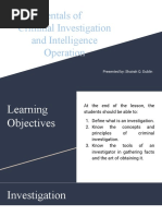 Fundamentals of Criminal Investigation and Intelligence Operation