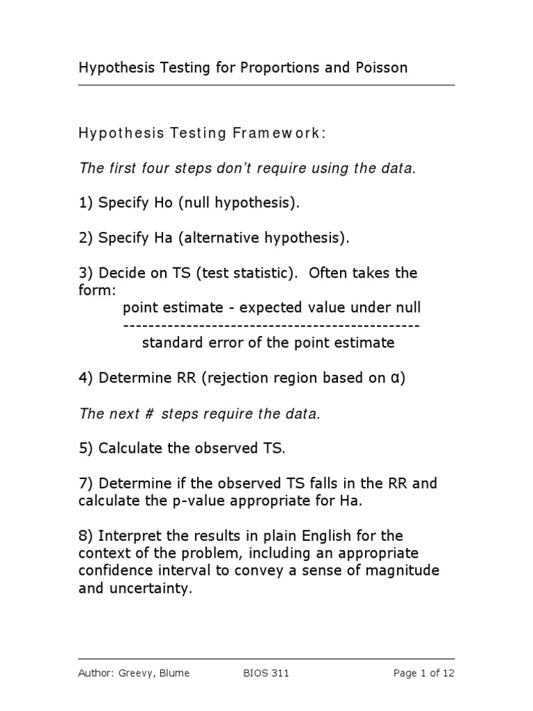 p-value Calculation for Hypothesis Test | PDF | P Value | Statistical ...