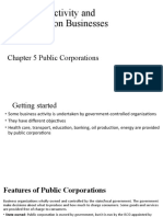Business Activity and Influences On Businesses: Chapter 5 Public Corporations