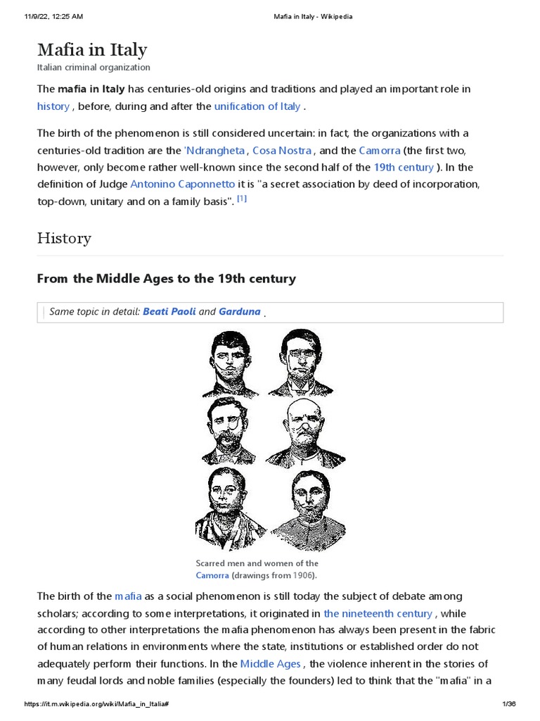 Mafia In Italy Pdf Sicilian Mafia Crime Violence