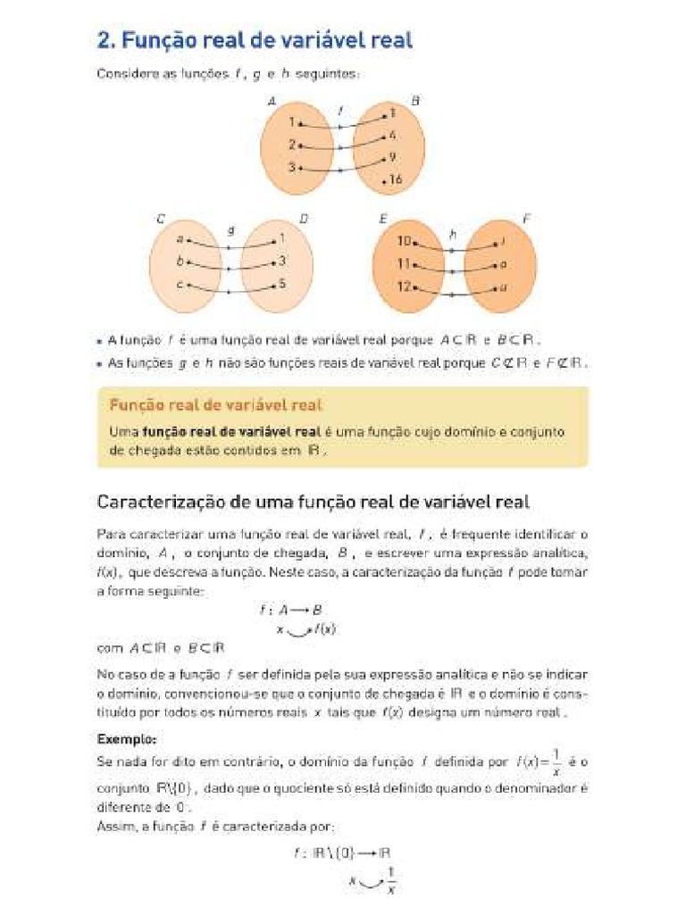 Resumo Funções Reais de Variável Real | PDF
