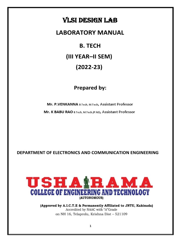 VLSI Lab Man CMPLT | PDF | Logic Gate | Field Programmable Gate Array