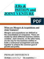 MERGERs & ACQUISITION and JOINT VENTURE