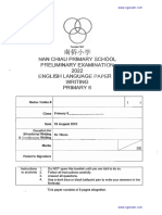 Nan Chiau Primary Chool P Eliminary Examinati N 2022 Nglish Languag R1 Writing Primary 6
