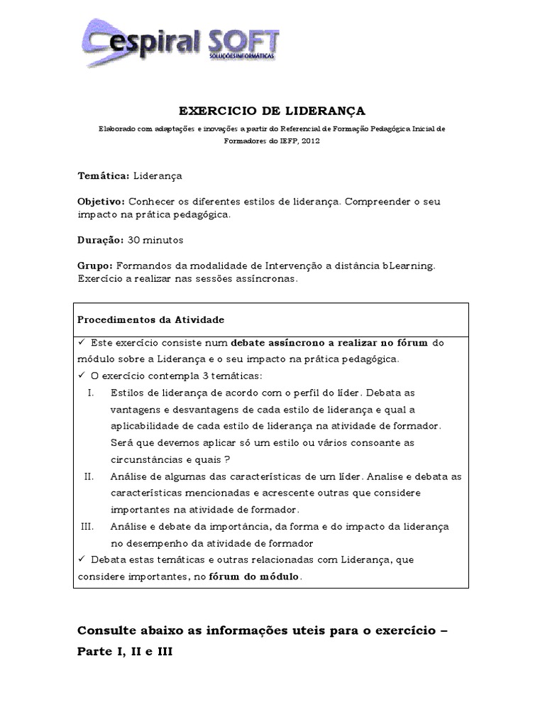 Atividade 2 - Exercicio de Liderança | PDF