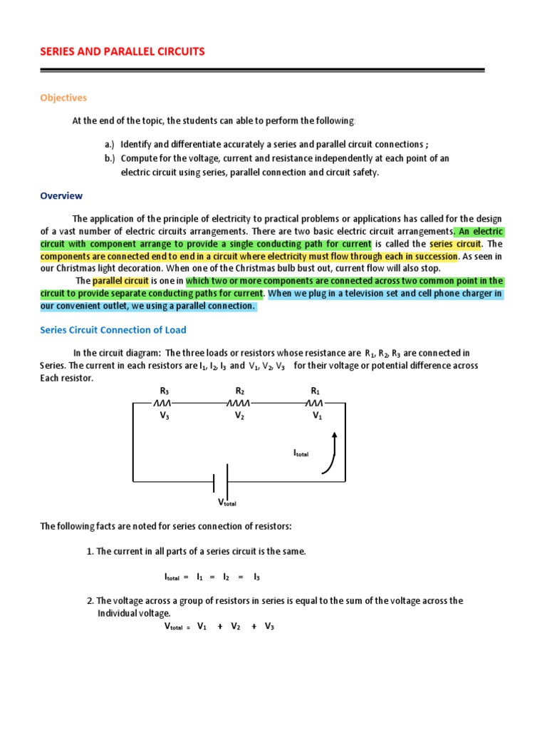 Series and Parallel Circuit Analysis | PDF | Series And Parallel ...